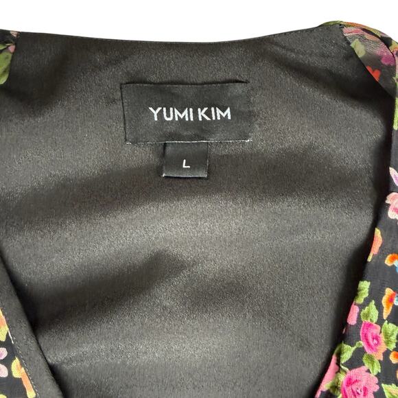 Yumi Kim Floral Print Romper Women's Large Long Balloon Sleeves Flowy Romantic - Picture 6 of 16